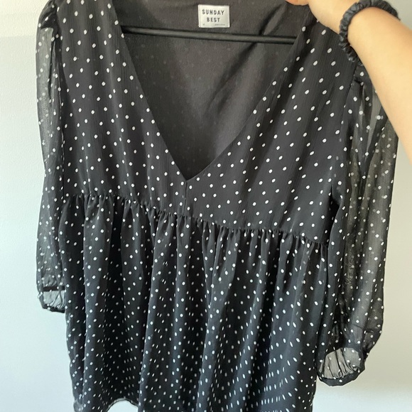 Aritzia Sunday Best Polka Dot Mini Dress in size XS - Picture 1 of 2
